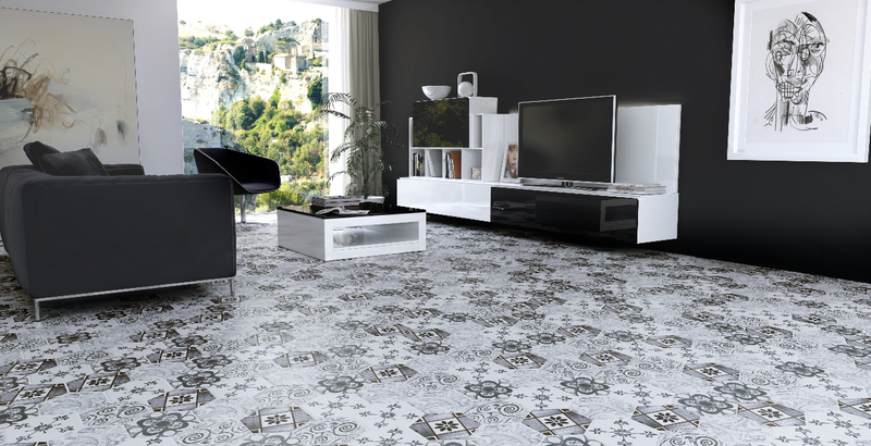 Vloertegel Toscane Vintage Blanco Zeskant 25,8x29 cm