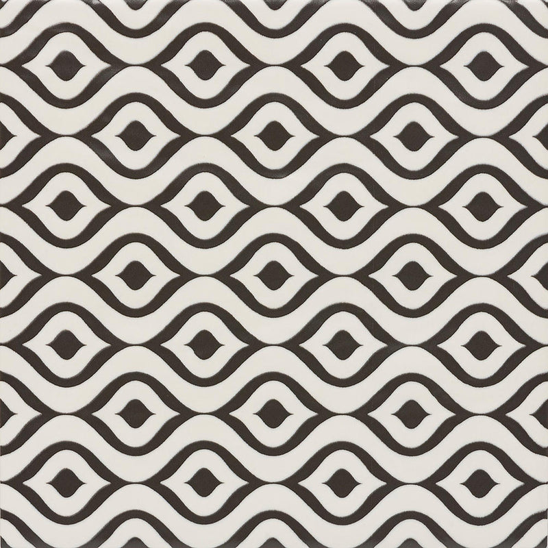 Wandtegel Modena Black | White 22,5x22,5 cm