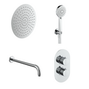 sa Rondo inb. Doucheset therm. 2-weg muur chr 30cm