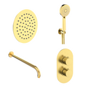 sa Rondo inb. Doucheset therm. 2-weg muur goud 20cm