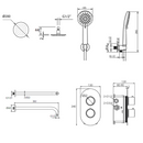 sa Rondo inb. Dou-set therm. 2-weg muur nikkel 20cm