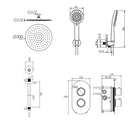sa Rondo inb. Doucheset therm.2-weg plaf. m-zw 30cm
