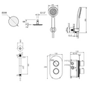 sa Rondo inb. D-set therm. 2-weg plaf. gun-mtl 30cm