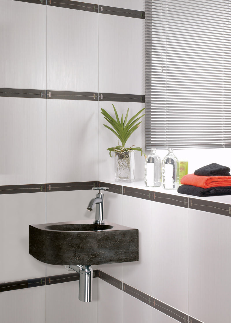 Complete Fonteinset Viktor Natuursteen met Chroom Lange Kruiskopkraan en Afvoerset by L'Aqua®