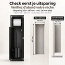 AquaVik Toiletrol- en Borstelhouder Røk Inbouw Betegelbaar Nattmörk Mat Zwart