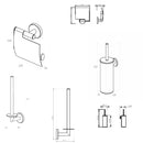 AquaVik Åsmund Toilet Accessory Set Stainless Steel Brushed 3-piece - Wall Mount