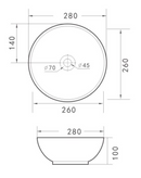 AquaVik Waskom Björk Keramisch Rond 28x10 cm Glans Wit