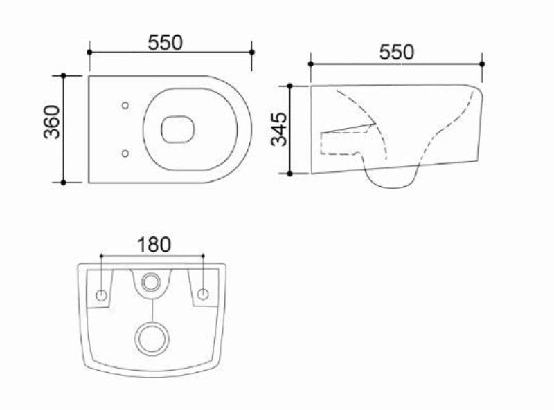 Arco wandcloset met Arco toiletzitting softclose en quick release glans wit