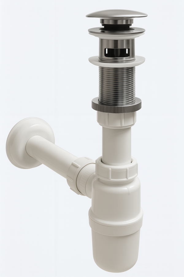 Sifonset esben click plug met overloopgat met kunststof plugbekersifon by L'Aqua®