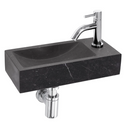 Complete Fonteinset Oskar Basalt met Zilveren Kraan en Afvoerset by L'Aqua®