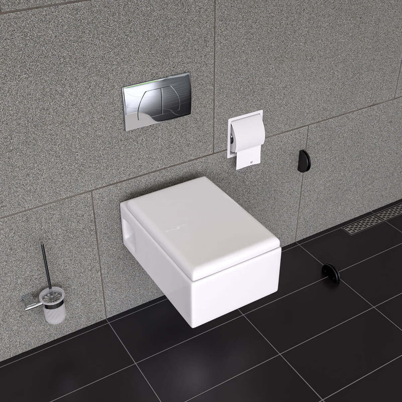 Inbouw toiletrolhouder Mat wit RVS  by L'Aqua®