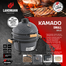 Landmann Kamado 16 inch Grey - Ceramic Charcoal BBQ - MLS Pizza Stone - Ø35.5 cm