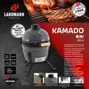 Landmann mini Kamado 13 inch Grijs - Compacte Keramische Houtskool BBQ - Ø27 cm