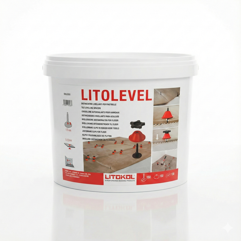 Litokol LitoLevel leveling system Set 150 bases + 150 cones + 150 Nuts