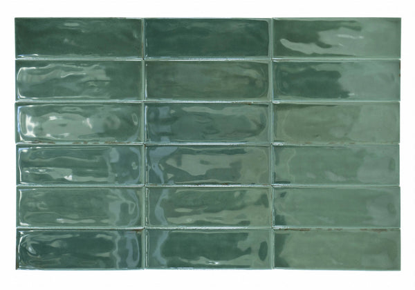 Wandtegel Calpe Green 5x15 cm glans
