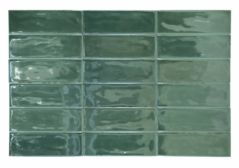 Wandtegel Calpe Green 5x15 cm glans