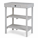 Oppottafel Lignum Wit met Lade Acaciahout 50 x 70 x 90 cm