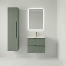 Soho Badkamermeubel Mat Groen 60cm – Keramische Wastafel – 2 Lades