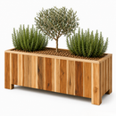 Rectangular planter L Lignum Acacia FSC 100 x 50 x 50 cm Natural oiled