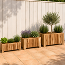 Rectangular planter L Lignum Acacia FSC 100 x 50 x 50 cm Natural oiled