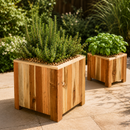 Square planter M Lignum Acacia FSC 40 x 40 cm Natural oiled