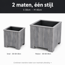 Square planter M Lignum Acacia FSC 40 x 40 cm Gray