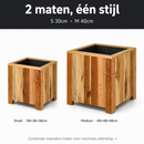 Square planter M Lignum Acacia FSC 40 x 40 cm Natural oiled