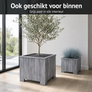 Square planter M Lignum Acacia FSC 40 x 40 cm Gray
