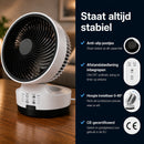 Coolboy Trend Tafelventilator 25 cm - Ventilator met Afstandsbediening | 3 Snelheden, Timer 7 uur en 180 graden Oscillatie