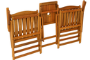 Tuinbank Loveseat Set 2 Persoons Acacia Hout Met Tafel Parasolgat Opvouwbaar 141x61x87 cm
