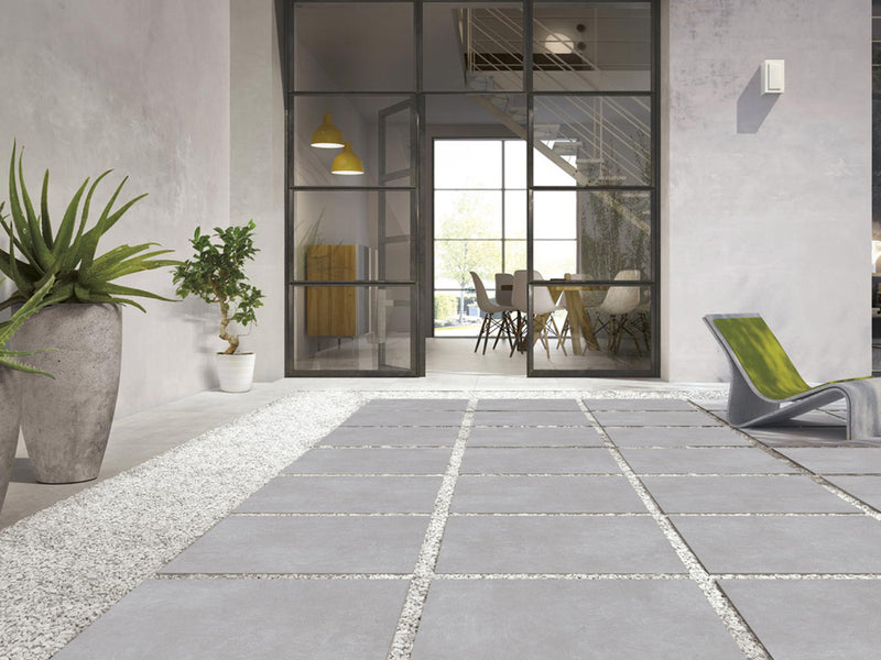 Keramische Tuintegel Ark Silver 60x120x2 cm Rechthoek - Mat Vorstbestendig - Buitentegel Grijs