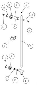 UniMatch glijstang met wateraansluiting 76,5 cm mat zwart