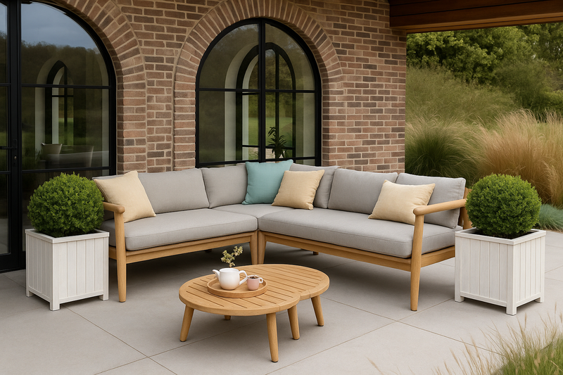 Vierkante plantenbak M Lignum Acacia FSC  40 x 40 cm Wit