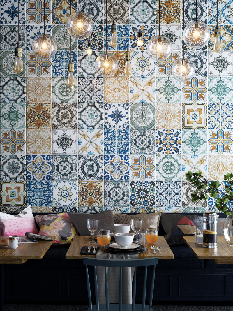 Vloertegel Nikea Mix 20x20 cm Vierkant - Porselein Mat - Victoriaanse & Marokkaanse Patroontegel R10