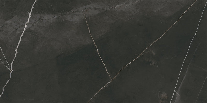 Vloertegel Quasar Zwart 60x120 cm Rechthoek – Porselein Mat Vorstbestendig – Marmerlook Diepzwart