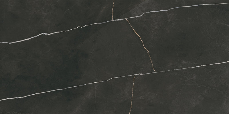 Vloertegel Quasar Zwart 60x120 cm Rechthoek – Porselein Mat Vorstbestendig – Marmerlook Diepzwart