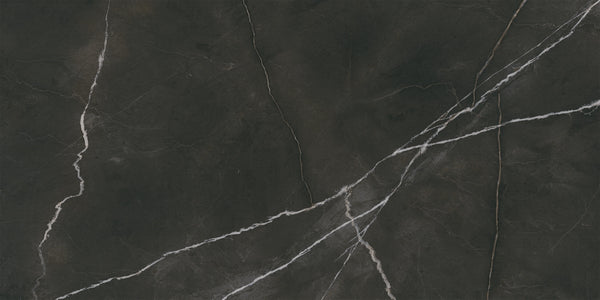 Vloertegel Quasar Zwart 60x120 cm Rechthoek – Porselein Mat Vorstbestendig – Marmerlook Diepzwart