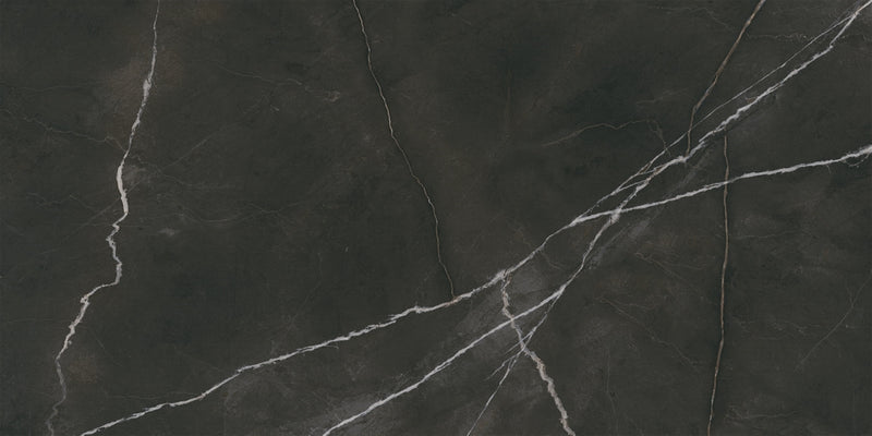 Vloertegel Quasar Zwart 60x120 cm Rechthoek – Porselein Mat Vorstbestendig – Marmerlook Diepzwart