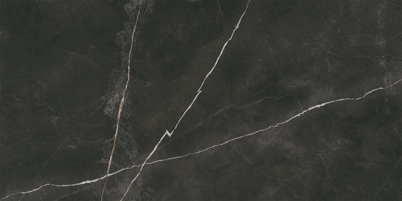 Vloertegel Quasar Zwart 60x120 cm Rechthoek – Porselein Mat Vorstbestendig – Marmerlook Diepzwart