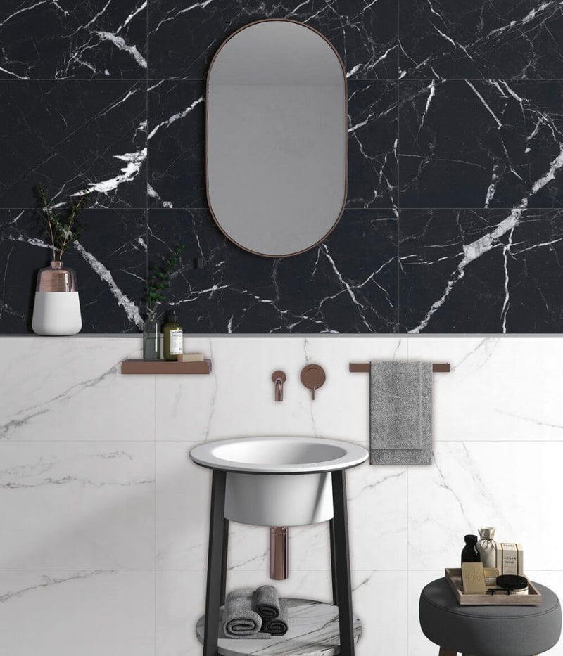 Vloertegel Verona Black 32x62,5 cm