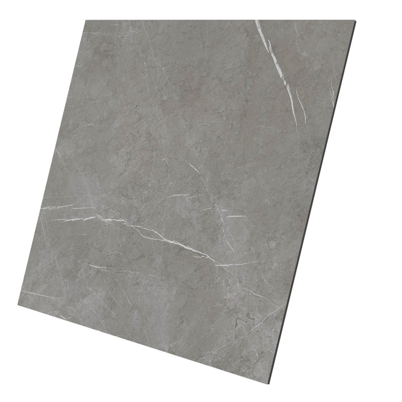 Vloertegel Aran Darkgrey 60x60 cm Vierkant – Porselein Mat Gerectificeerd R9 – Marmerlook