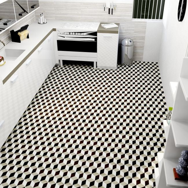 Vloertegel Kashba KB4 Dimensionaal Decor Grijs 20x20 cm