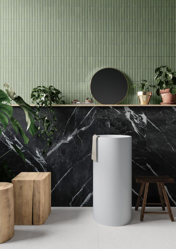 Wandtegel Deco Lingot Mint 32x62,5 cm Rechthoek – Porselein Zijdeglans – Zachte Mintgroene Tint