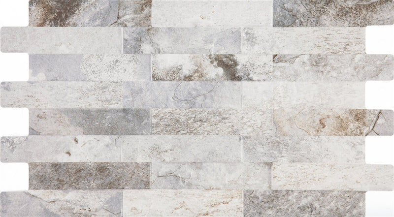 Wandtegel Farilya Beton 25x45 cm Rechthoek – Porselein Mat Interlocking – Steenlook Grijs