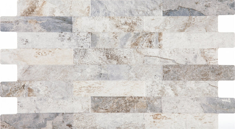 Wandtegel Farilya Beton 25x45 cm Rechthoek – Porselein Mat Interlocking – Steenlook Grijs