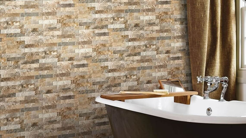 Wandtegel Farilya Gri 25x45 cm Rechthoek – Porselein Mat Interlocking – Steenlook Grijstint