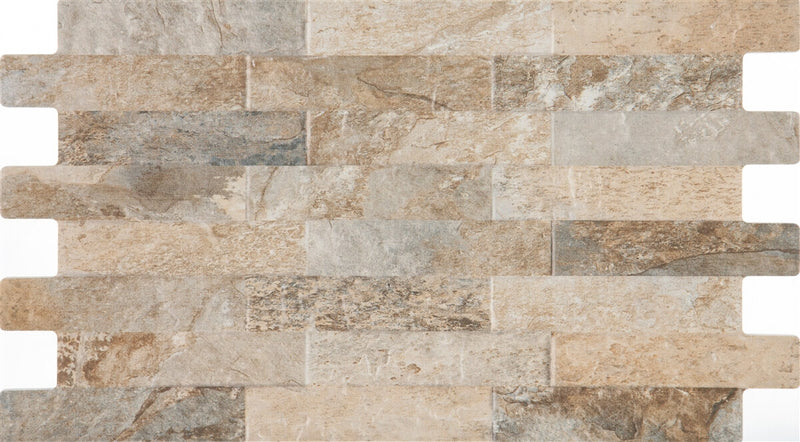 Wandtegel Farilya Gri 25x45 cm Rechthoek – Porselein Mat Interlocking – Steenlook Grijstint