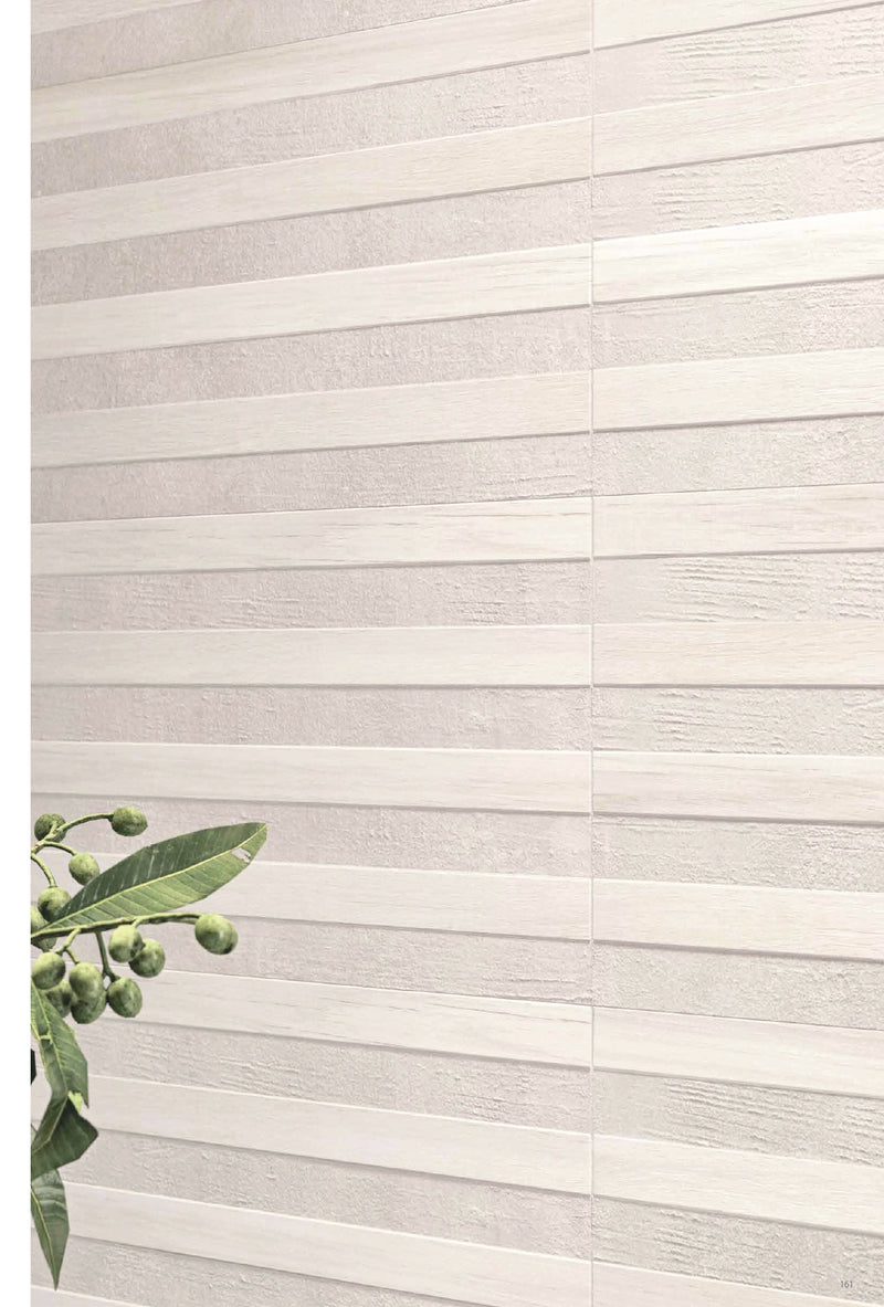 Wandtegel Habitat Stripe Pearl HB03R 34x66,5 cm Rechthoek – Keramiek Mat Gerectificeerd – Gestreept Parelwit