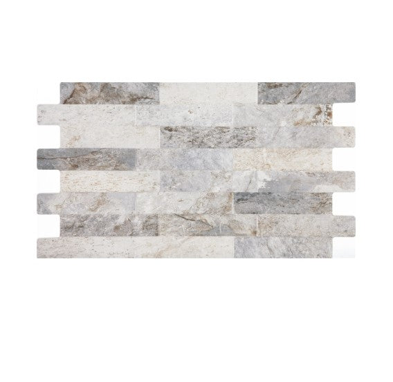 Wandtegel Farilya Beton 25x45 cm Rechthoek – Porselein Mat Interlocking – Steenlook Grijs