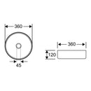 Keramische waskom mat Goud by Rond 36x36x12 cm by L'Aqua®